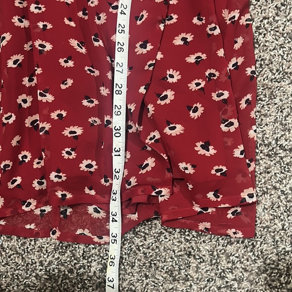 Light Flaws Madewell Red Floral Dress Size 0 - Picture 11 of 13